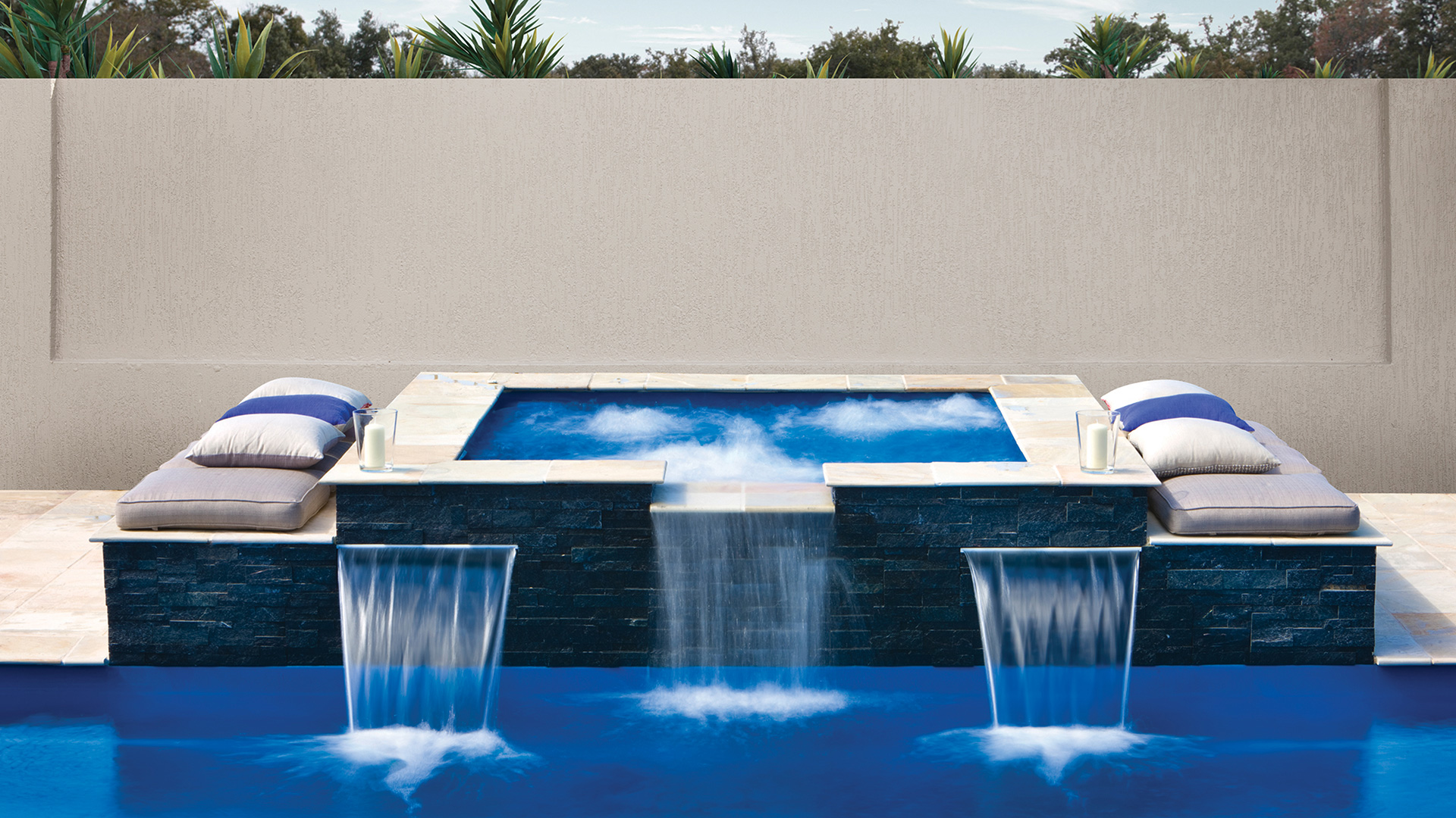 Sorrento Spa - Square with Spillover | Special Care Patios & Pools